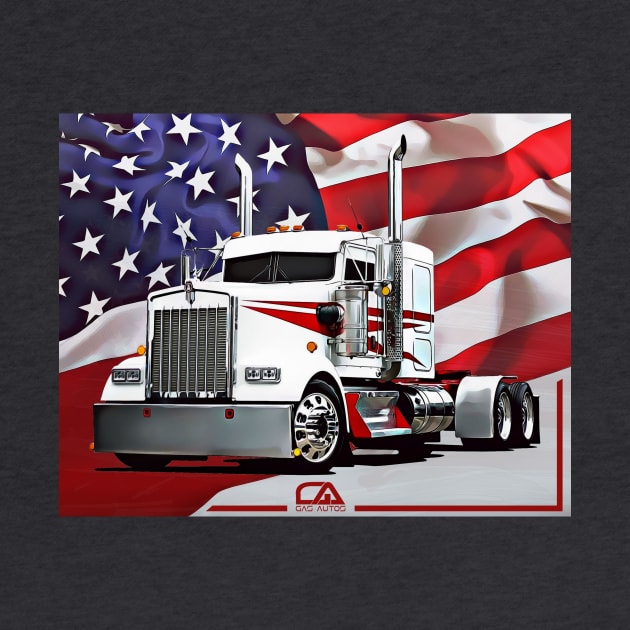 Kenworth Truck and The American Flag by GasAut0s